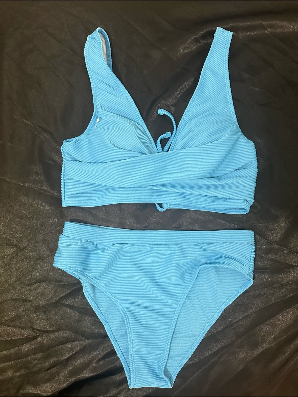Light Blue Ribbed Women's Bikini Set - Brand NWOT